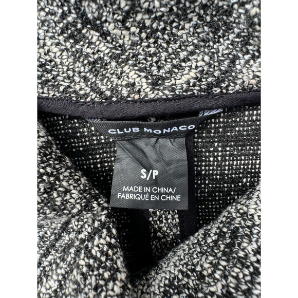 Club Monaco Small Textured Wrap Coat in Black and White - Picture 8 of 13